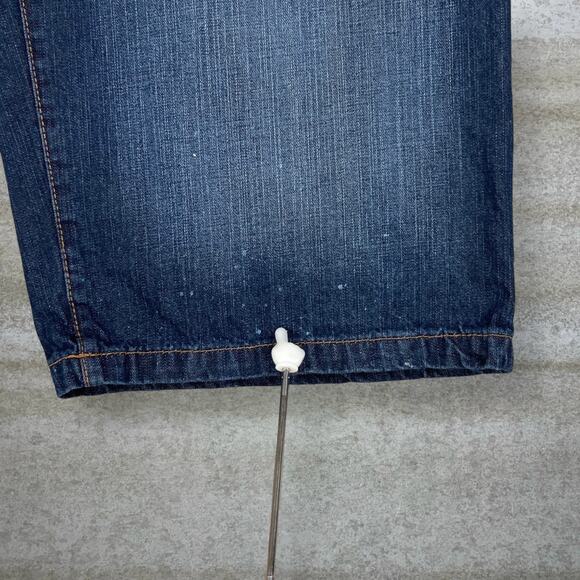 Vintage Skater Wide Leg Jean Shorts Outback Rider Dark Wash Baggy 14" Inseam Y2K - Picture 6 of 7